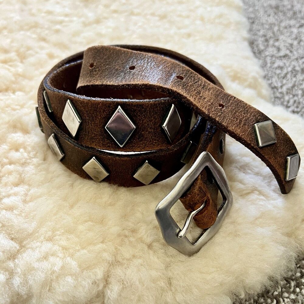 Vintage Rugby Ralph Lauren Handmade Leather Belt with Brass Hardware Unisex